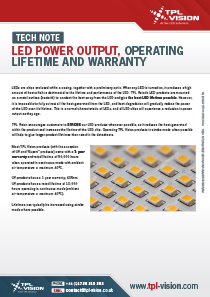 LED power output, operating  lifetime & warranty