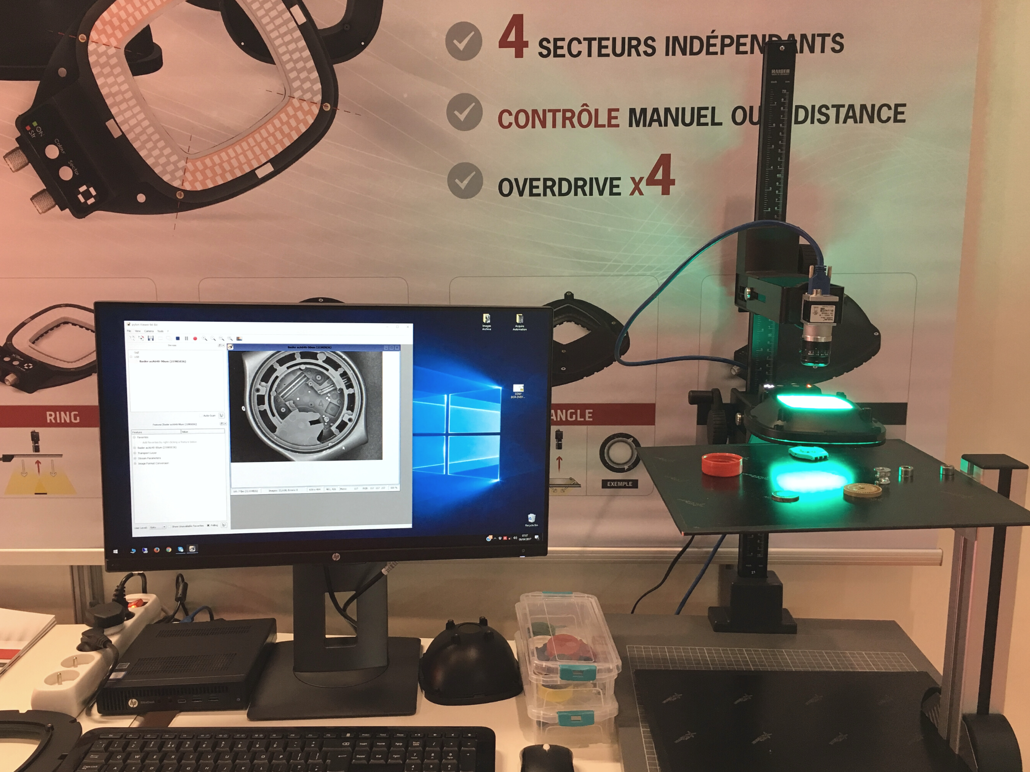 Trade show display - machine vision low angle illumination