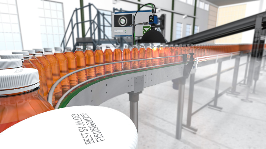 L'éclairage dôme illumine les bouchons en plastique pour vérifier les dates de péremption