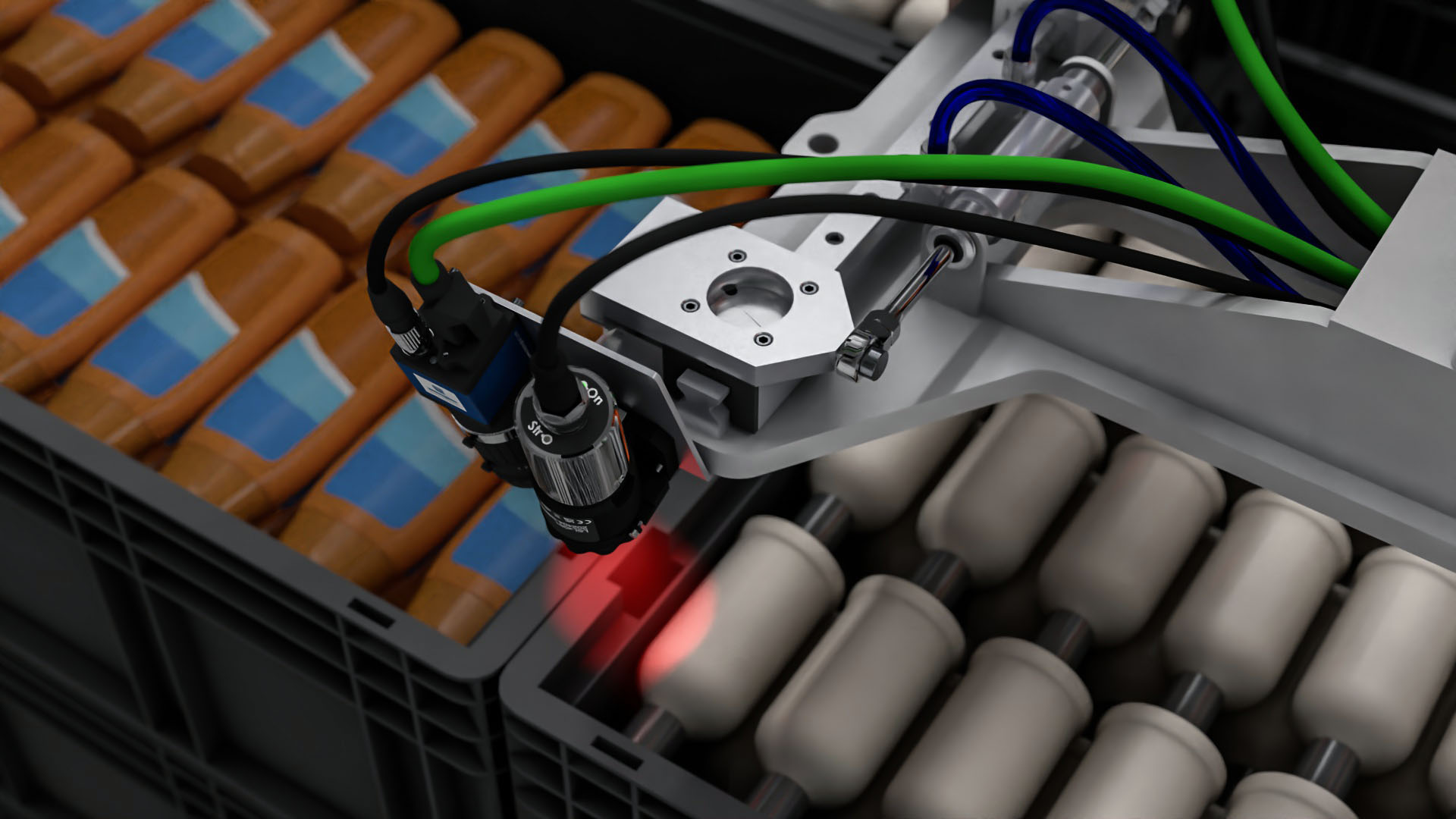 Close up of Z-Spot in use for depalletisation operations